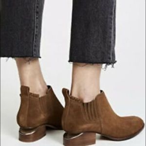 Alexander Wang Kori Ankle Suede Boots Gold 38